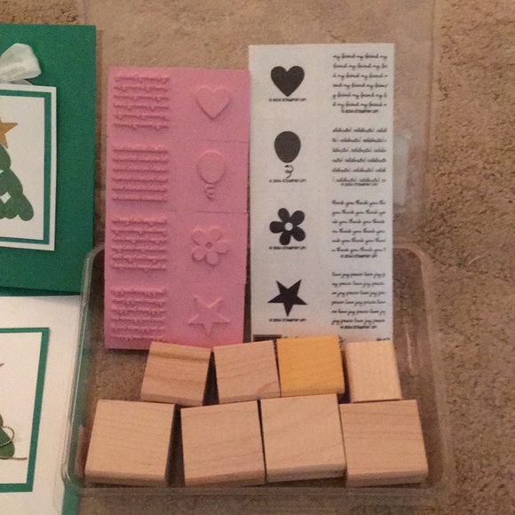 Stampin’ Up! Mini Messages stamp set with 2 completed Holiday cards. New in box - Picture 3 of 10